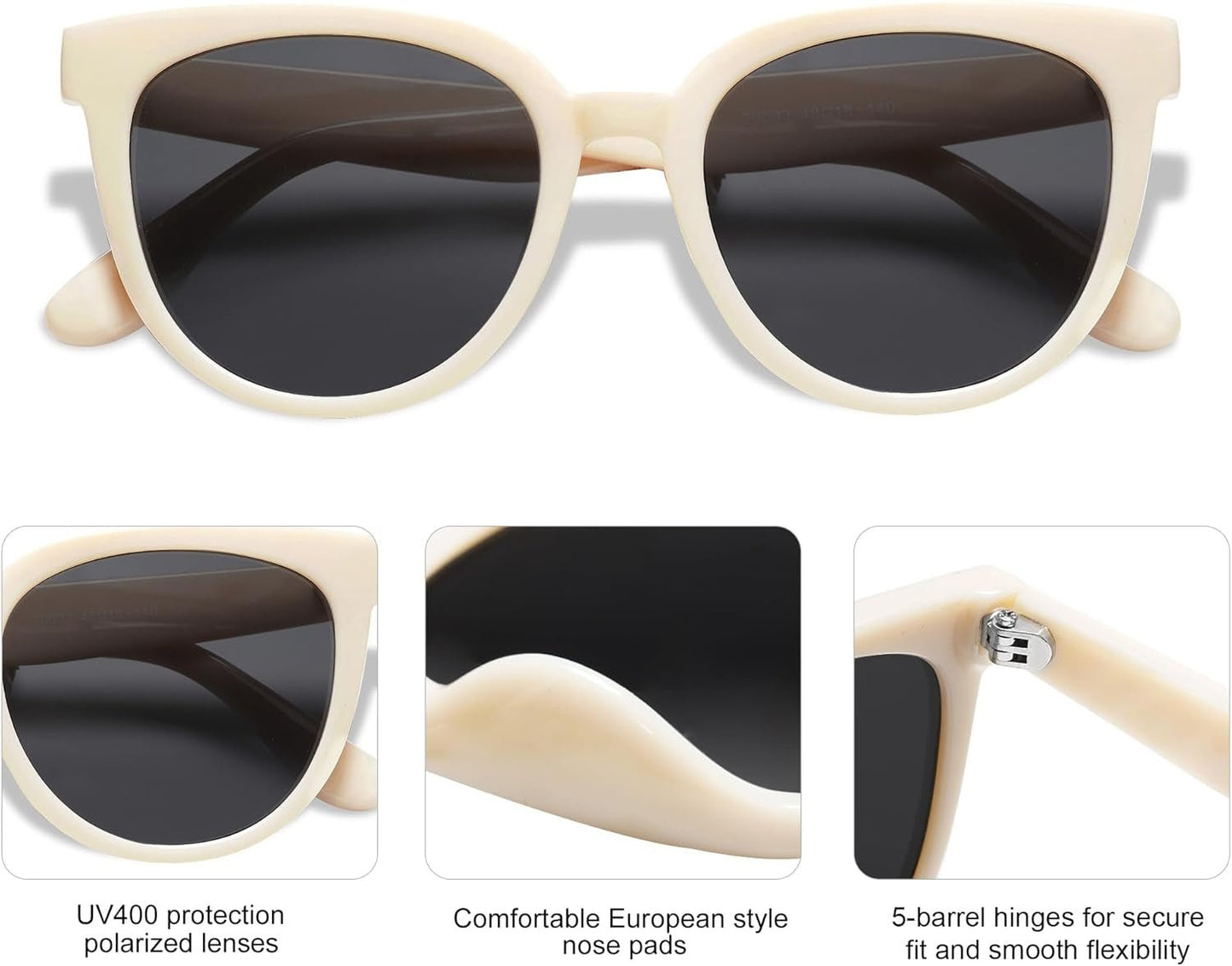 Trendy Cat Eye round Polarized Sunglasses for Women Fashion UV Protection Sunnies Sunglasses SJ2175