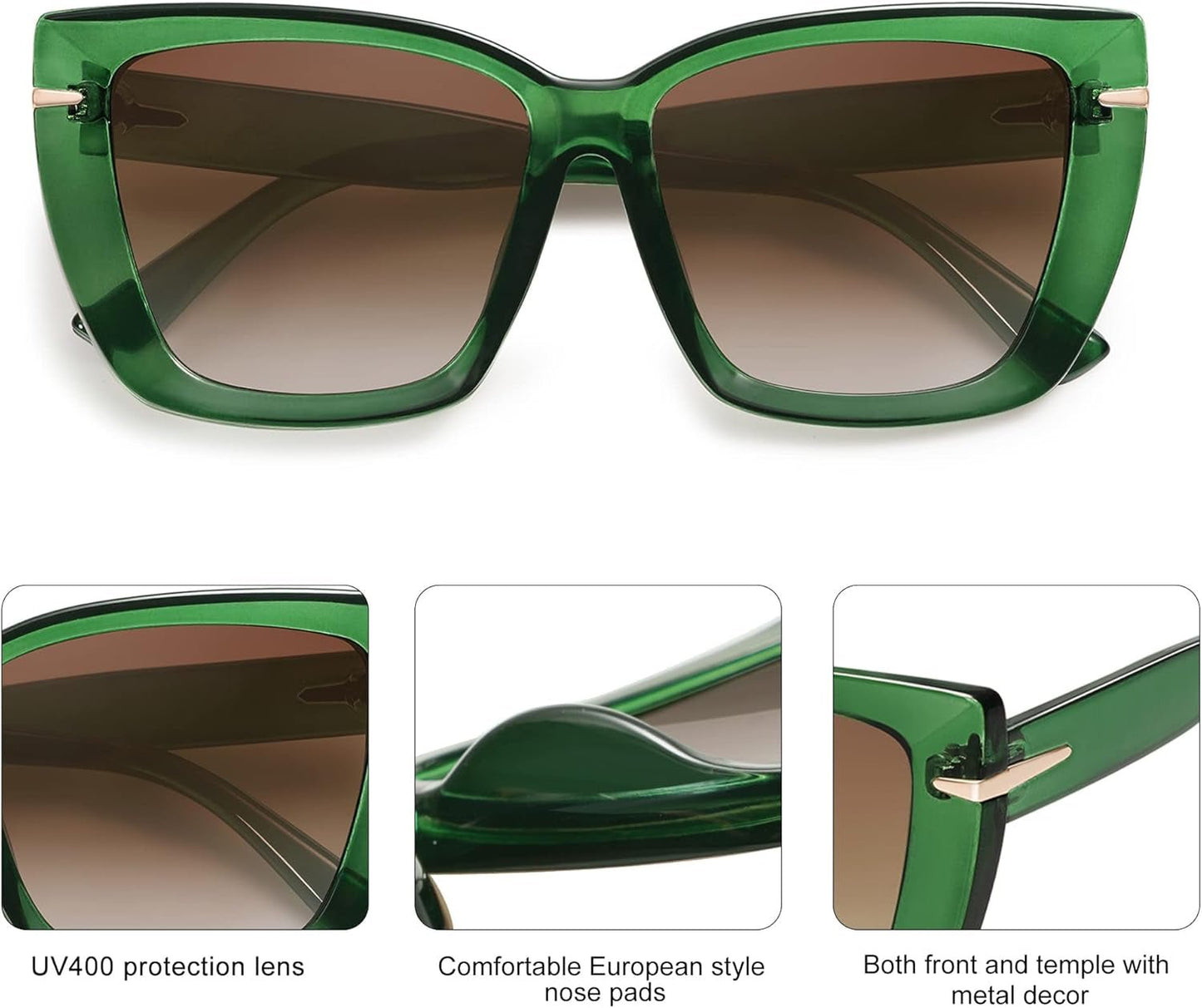 Trendy Large Oversized Cat Eye Sunglasses for Women 70S UV400 Designer Shades SJ2231 - WORLD TIME VISITS