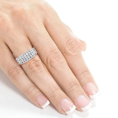 Trendy Micro Pave Diamond Rings for Women Bridal Wedding Ring Jewelry