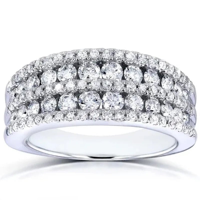 Trendy Micro Pave Diamond Rings for Women Bridal Wedding Ring Jewelry - WORLD TIME VISITS