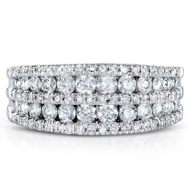 Trendy Micro Pave Diamond Rings for Women Bridal Wedding Ring Jewelry