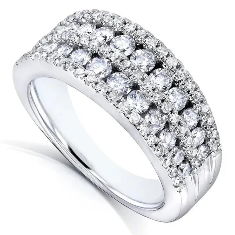 Trendy Micro Pave Diamond Rings for Women Bridal Wedding Ring Jewelry - WORLD TIME VISITS