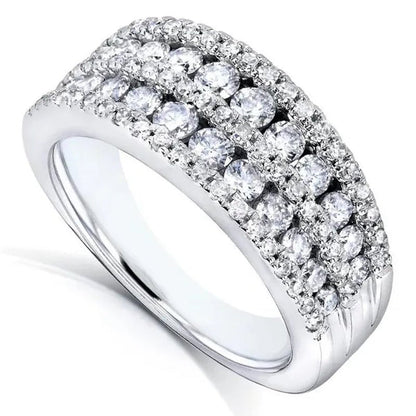 Trendy Micro Pave Diamond Rings for Women Bridal Wedding Ring Jewelry - WORLD TIME VISITS