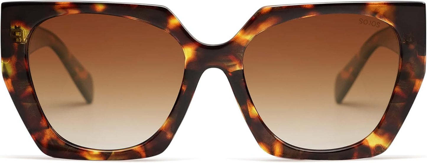 Trendy Oversized Polarized Sunglasses Womens Big Square Cateye Sunnies, Lentes De Sol Para Mujer SJ2205 - WORLD TIME VISITS