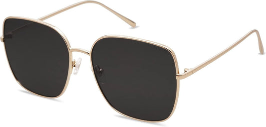 Trendy Oversized Square Metal Frame Sunglasses for Women Men Retro Big Flat Lens UV Protection Sunglasses SJ1146 - WORLD TIME VISITS