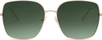 Trendy Oversized Square Metal Frame Sunglasses for Women Men Retro Big Flat Lens UV Protection Sunglasses SJ1146