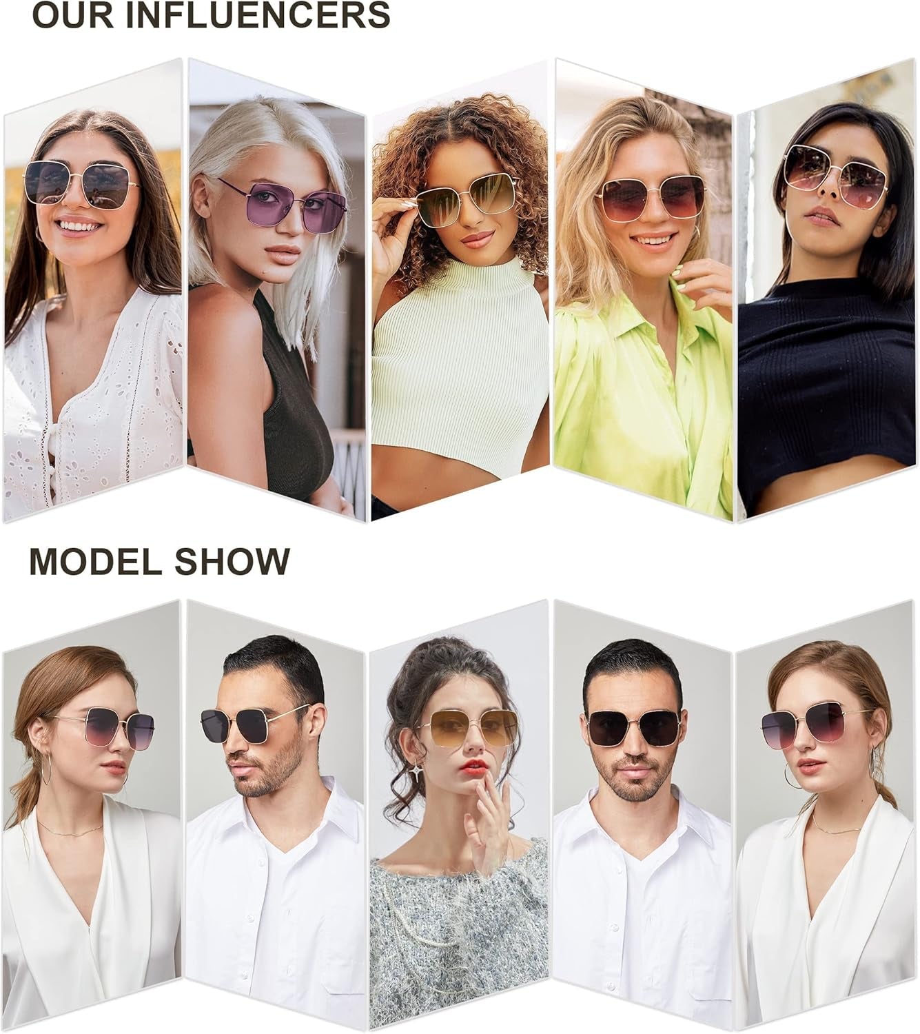 Trendy Oversized Square Metal Frame Sunglasses for Women Men Retro Big Flat Lens UV Protection Sunglasses SJ1146 - WORLD TIME VISITS
