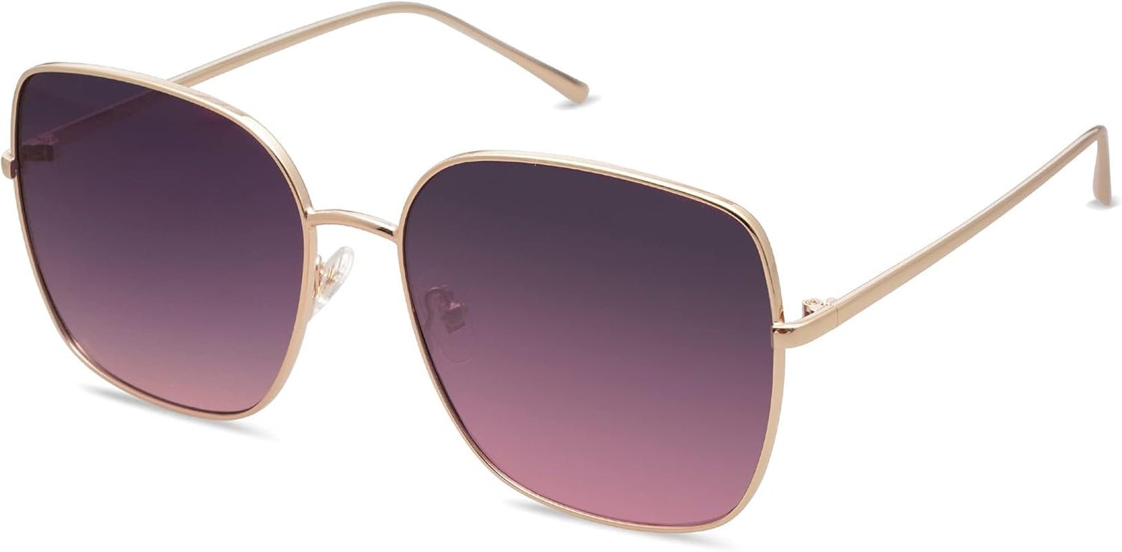 Trendy Oversized Square Metal Frame Sunglasses for Women Men Retro Big Flat Lens UV Protection Sunglasses SJ1146 - WORLD TIME VISITS
