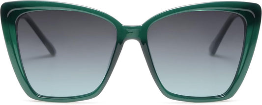 Trendy Polarized Sunglasses for Women Retro Womens Oversized Square Cat Eye Sun Glasses UV Protection SJ2206 - WORLD TIME VISITS