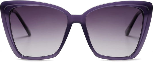 Trendy Polarized Sunglasses for Women Retro Womens Oversized Square Cat Eye Sun Glasses UV Protection SJ2206 - WORLD TIME VISITS