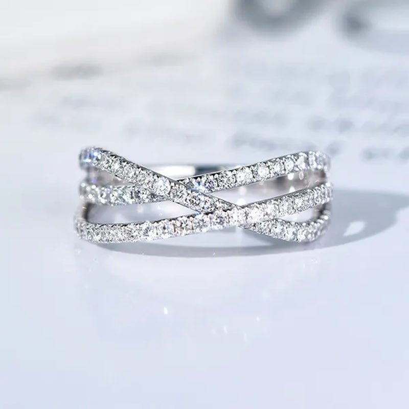 Trendy Twisted Ring for Women Bride Jewelry Wedding Engagement Anniversary Party Band Gift