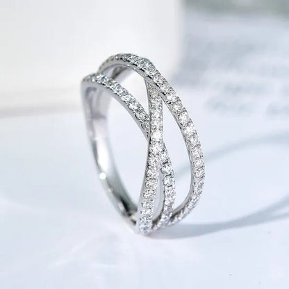 Trendy Twisted Ring for Women Bride Jewelry Wedding Engagement Anniversary Party Band Gift