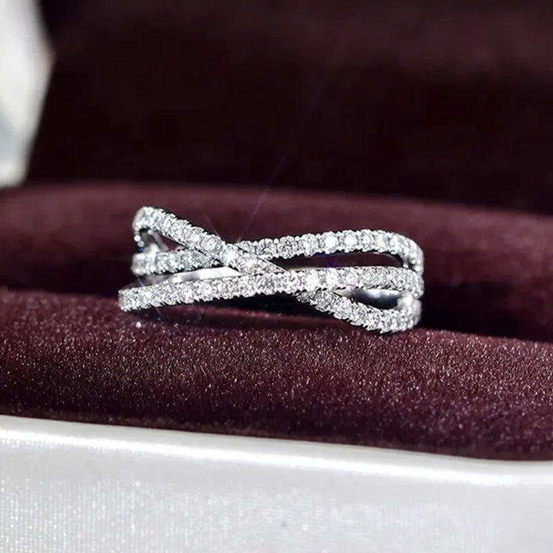 Trendy Twisted Ring for Women Bride Jewelry Wedding Engagement Anniversary Party Band Gift