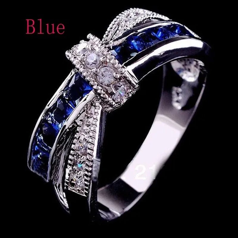 Trendy Women Rings with Brilliant Cubic Zirconia Luxury Engagement Rings Fashion Wedding Party Jewelry - WORLD TIME VISITS