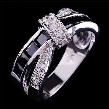 Trendy Women Rings with Brilliant Cubic Zirconia Luxury Engagement Rings Fashion Wedding Party Jewelry - WORLD TIME VISITS