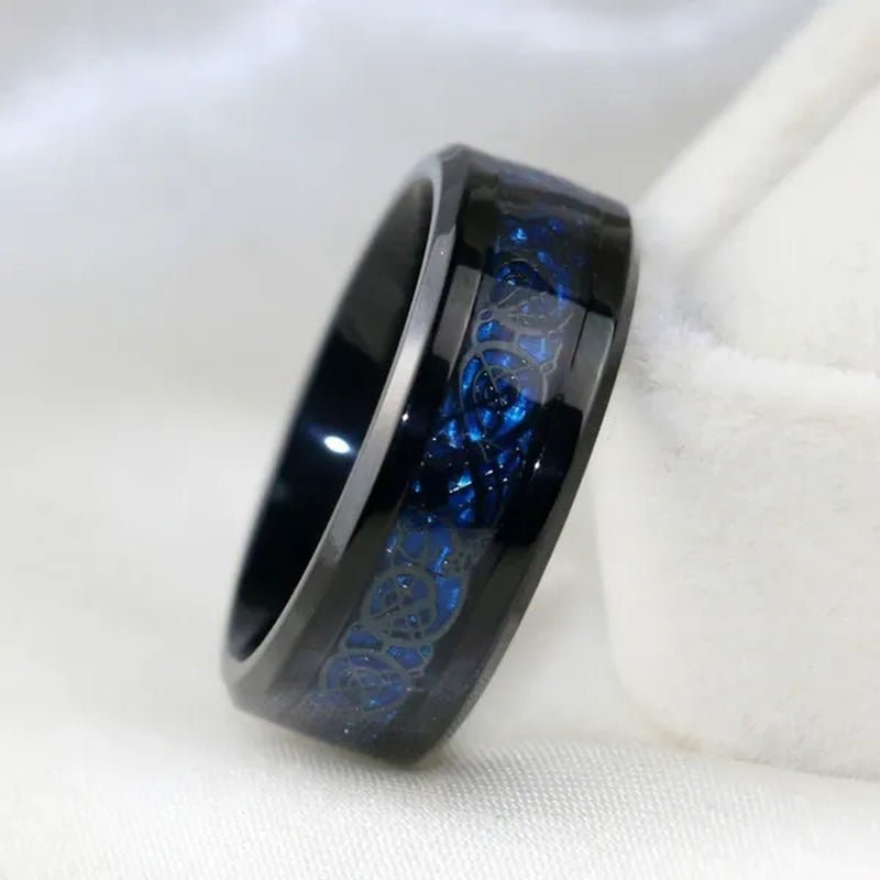 TWO Rings Black Couple Rings 316L Sainless Steel Men'S Rings Princess Cut 5Mm Sapphire Women'S Wedding Ring Sets