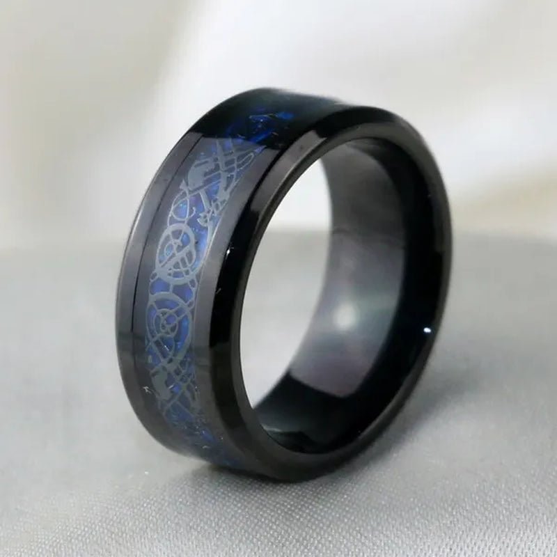 TWO Rings Black Couple Rings 316L Sainless Steel Men'S Rings Princess Cut 5Mm Sapphire Women'S Wedding Ring Sets