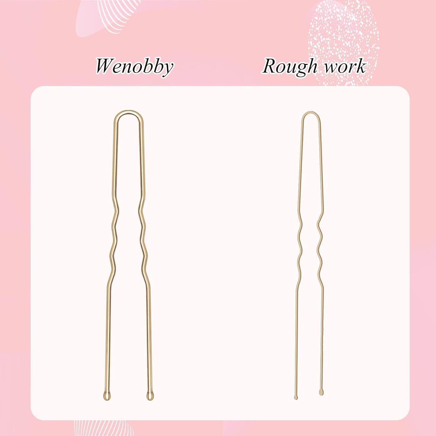 U Shaped Gold Hair Pins for Buns, 100 PCS 2.8" Blonde Hair Pins for Women Hair Styling with Thick Hair