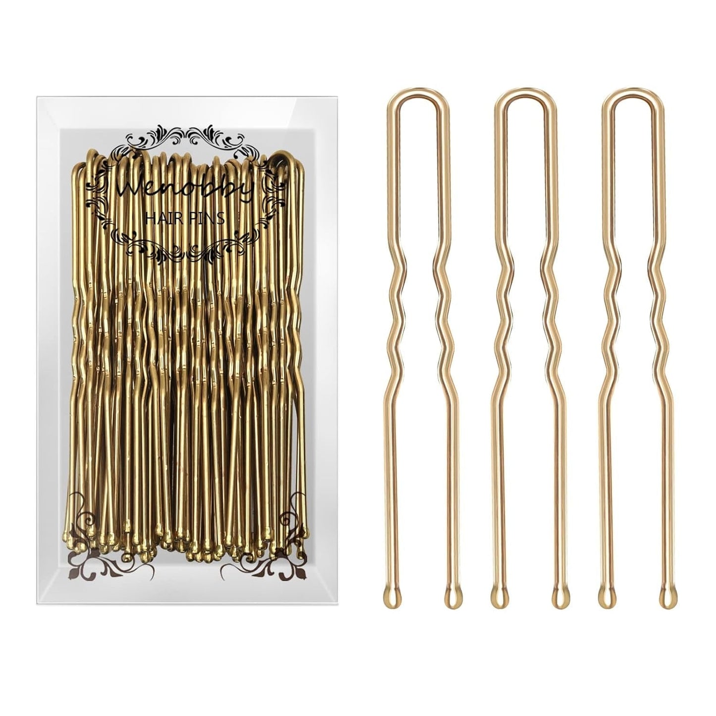 U Shaped Gold Hair Pins for Buns, 100 PCS 2.8" Blonde Hair Pins for Women Hair Styling with Thick Hair - WORLD TIME VISITS