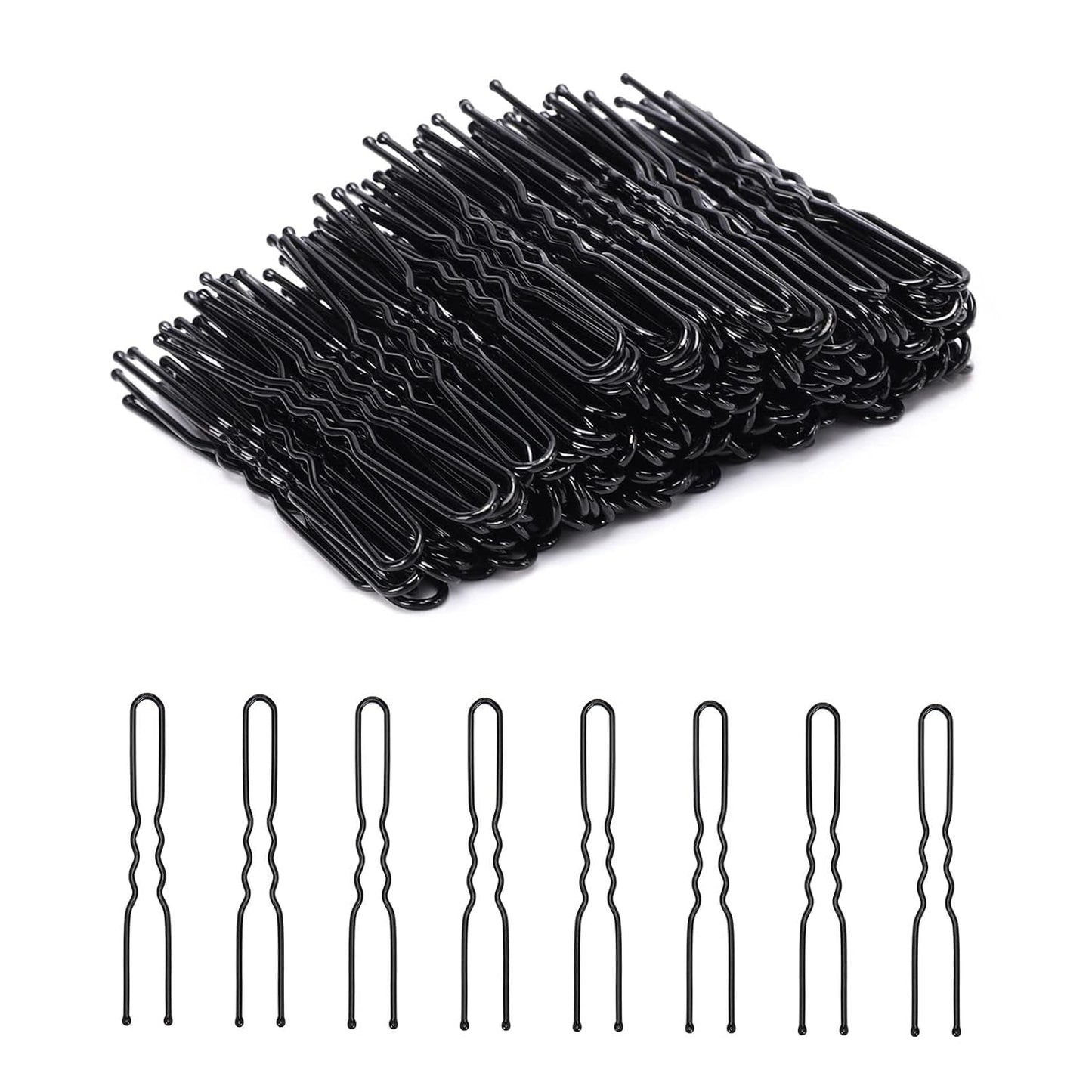 U - Shaped Hair Pins, 200 Count for Women Lady Girls Bobby Pins French Historical Hair Pin Hair Styling Pins Hair Accessories (Black, 2.4 Inch) - WORLD TIME VISITS