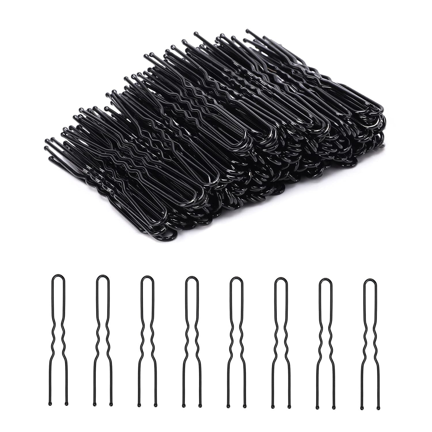 U - Shaped Hair Pins, 200 Count for Women Lady Girls Bobby Pins French Historical Hair Pin Hair Styling Pins Hair Accessories (Black, 2.4 Inch) - WORLD TIME VISITS