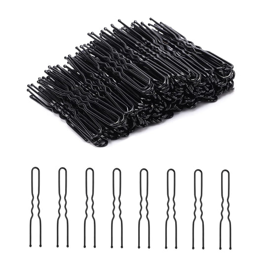 U - Shaped Hair Pins, 200 Count for Women Lady Girls Bobby Pins French Historical Hair Pin Hair Styling Pins Hair Accessories (Black, 2.4 Inch) - WORLD TIME VISITS