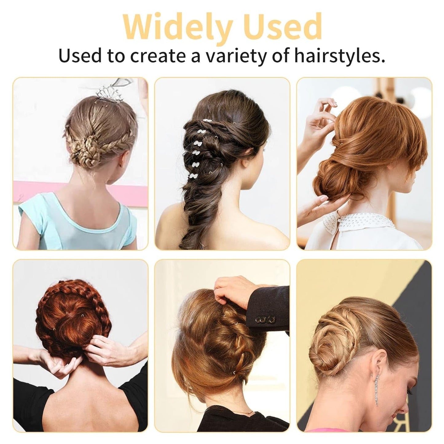 U Shaped Hair Pins, 200 Count for Women Lady Girls Bobby Pins French Historical Hair Pin Hair Styling Pins Hair Accessories, Blonde, 2.4 Inch