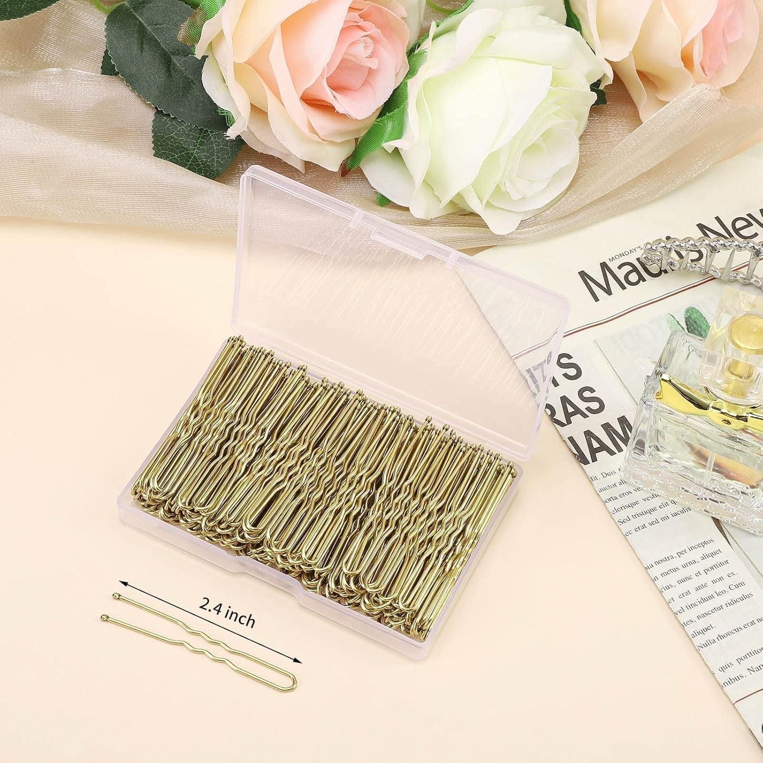 U Shaped Hair Pins, 200 Count for Women Lady Girls Bobby Pins French Historical Hair Pin Hair Styling Pins Hair Accessories, Blonde, 2.4 Inch - WORLD TIME VISITS