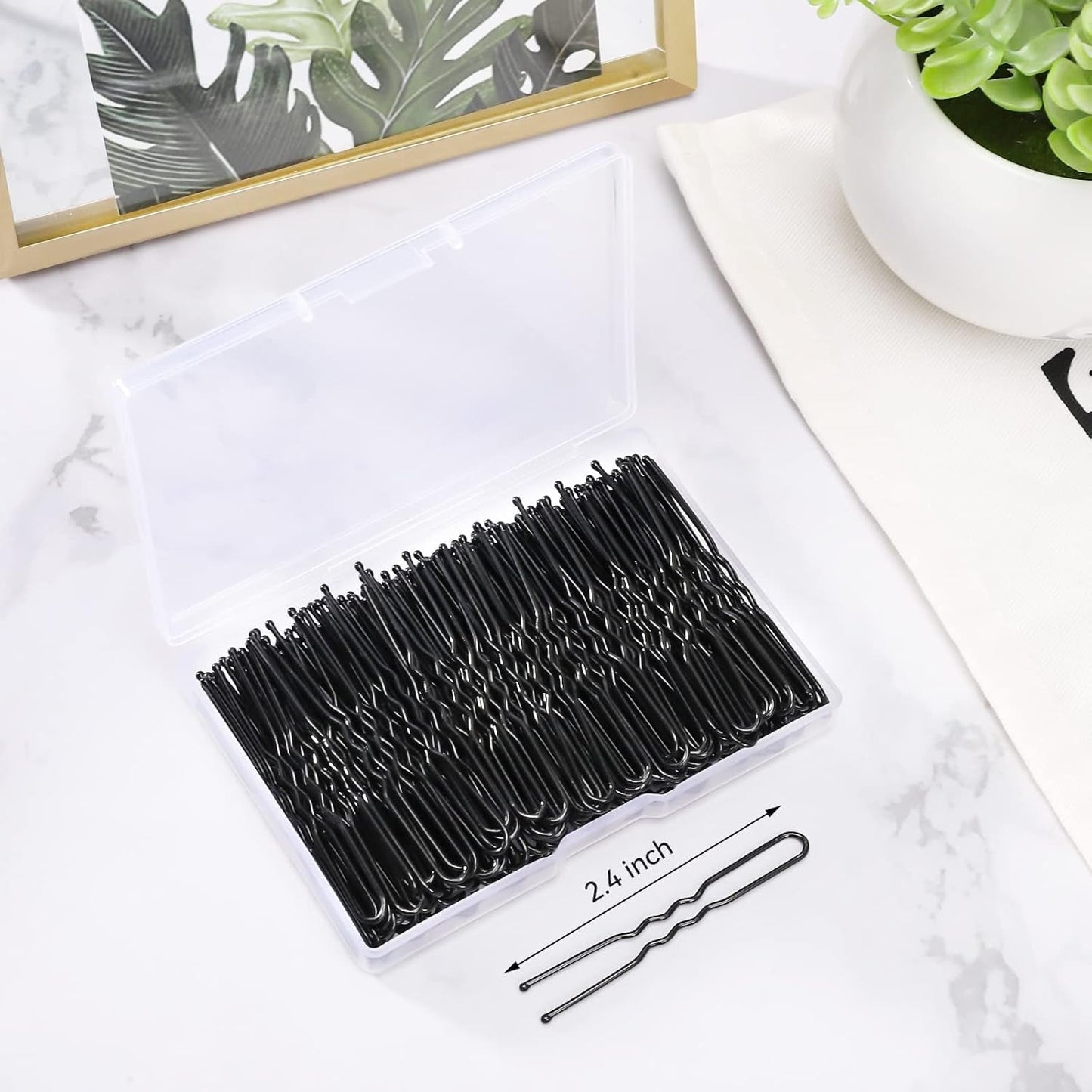 U Shaped Hair Pins, 200 Count of Buns Waved Hair Pins for Women Girls with Box for Updos French Twists, Bobby Pins Hairgrip Hair Grip Hairclip Bulk Hair Accessories (Black, 2.4 Inch) - WORLD TIME VISITS