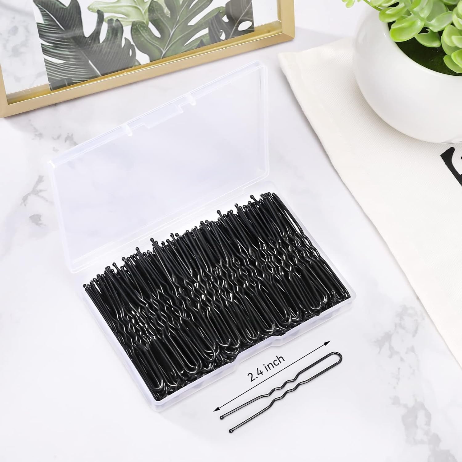 U Shaped Hair Pins, 200 Count of Buns Waved Hair Pins for Women Girls with Box for Updos French Twists, Bobby Pins Hairgrip Hair Grip Hairclip Bulk Hair Accessories (Black, 2.4 Inch) - WORLD TIME VISITS