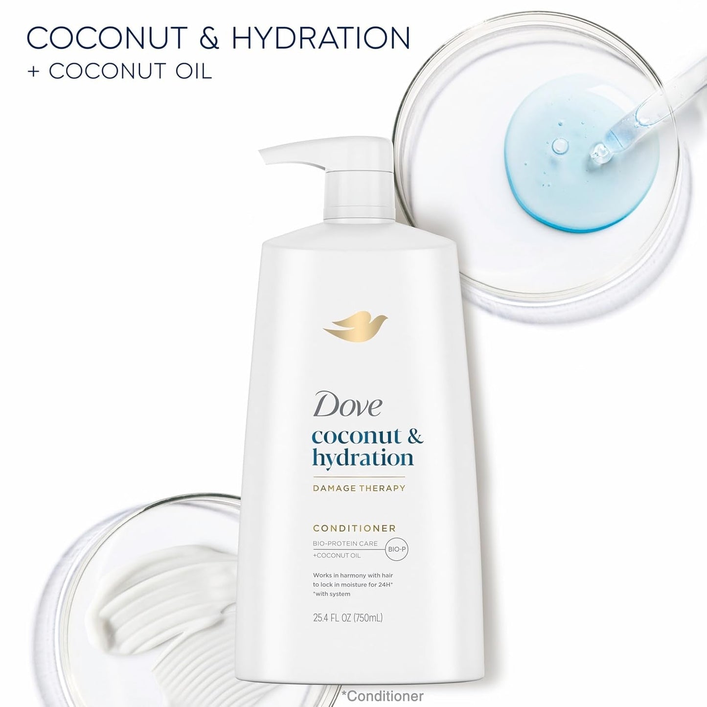 Ultra Care Coconut & Hydration Conditioner for Dry Hair with Jojoba and Sweet Almond Oils, 25.4 Oz