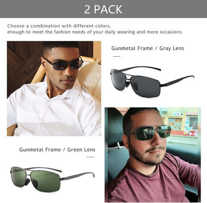 Ultra Lightweight Rectangular Polarized Sunglasses UV400 Protection - WORLD TIME VISITS