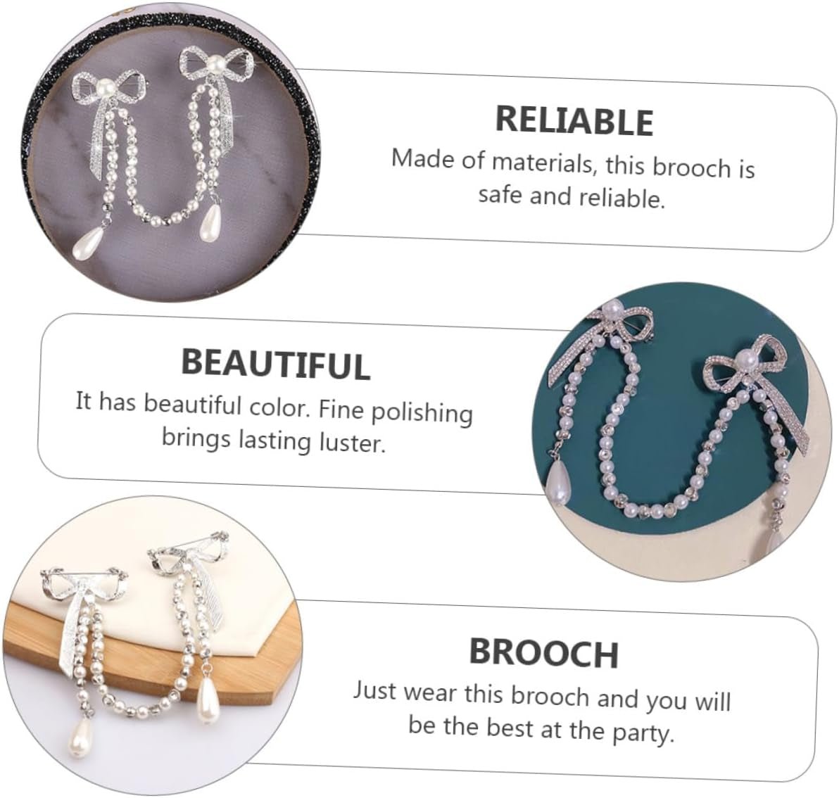 Unique Brooches for Women Pearl Butterfly Corsage Tassel Brooch Elegant Diamond Breast Pin Chain for Women Lady Pin Brooch for Parties