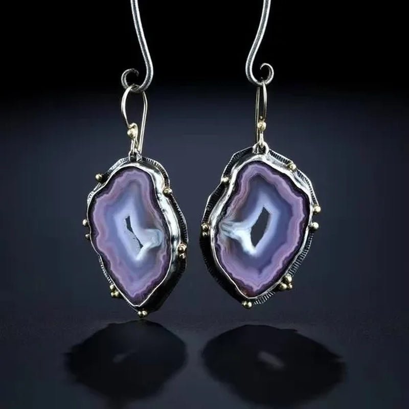 Unique Popular Retro Jewelry 925 Sterling Silver Amethyst Pendant Earrings for Engagement Wedding Ladies - WORLD TIME VISITS