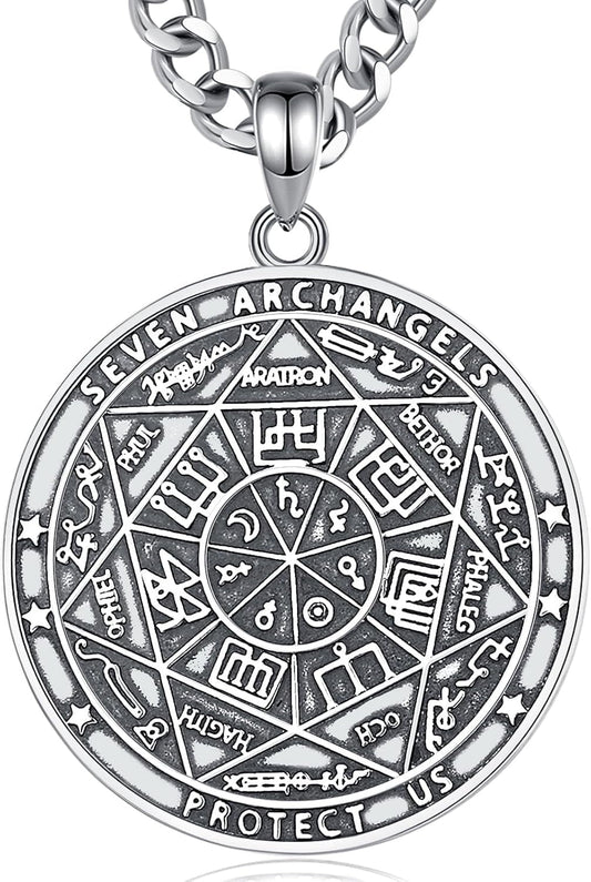 Unique Religious Gifts for Men Women, St. Michael/St. Christopher/St. Benedict/Virgin Mary Pendant Necklaces - WORLD TIME VISITS