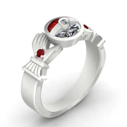 unique  Silver anniversary Statement Ring Natural Gemstones Ruby Ring Wedding Bride Engagement Band Charm Ring Jewelry