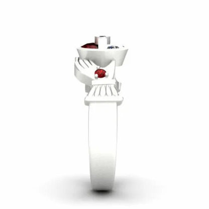 unique  Silver anniversary Statement Ring Natural Gemstones Ruby Ring Wedding Bride Engagement Band Charm Ring Jewelry