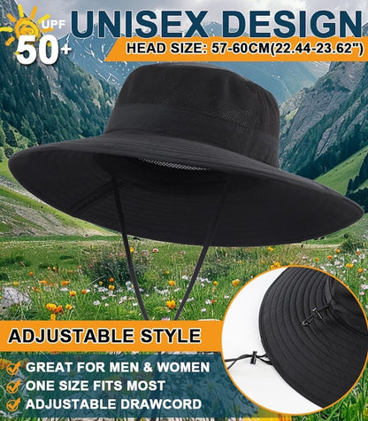 UPF50+ Mens Sun Hat Wide Brim Fishing Hat Foldable Large Brim UV Protection Sun Hat for Men Women Beach Gardening