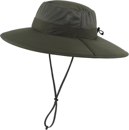 UPF50+ Mens Sun Hat Wide Brim Fishing Hat Foldable Large Brim UV Protection Sun Hat for Men Women Beach Gardening - WORLD TIME VISITS