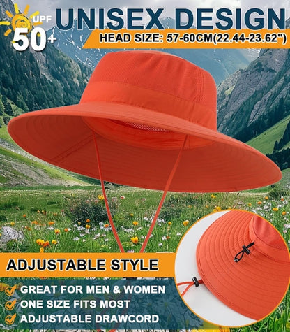 UPF50+ Mens Sun Hat Wide Brim Fishing Hat Foldable Large Brim UV Protection Sun Hat for Men Women Beach Gardening