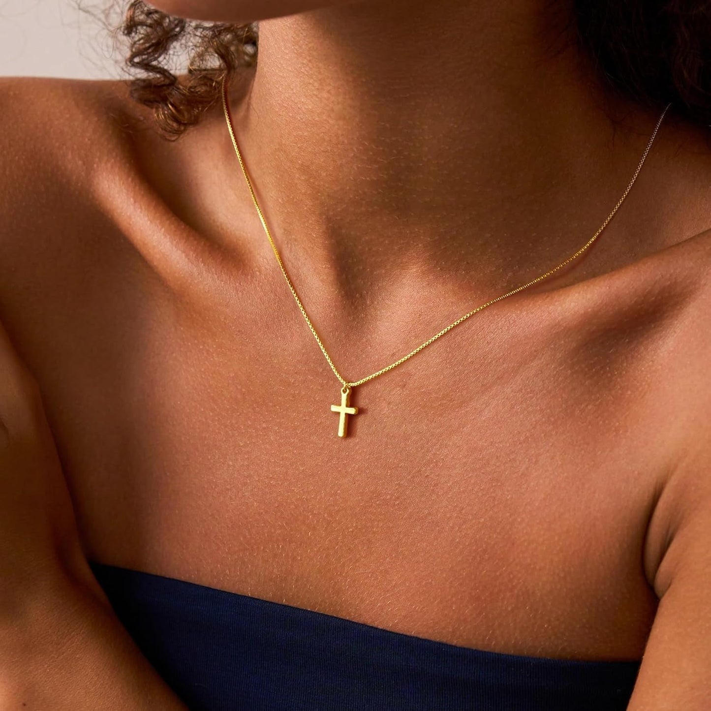 Valentines Gifts for Her Teen Girls Kids - Valentines Day Cross Necklace Dainty 14K-Gold-Plated Cross Pendant Necklaces Simple Tiny Necklace Christian Religious Easter Jewelry Gift for Teenage Girl Women