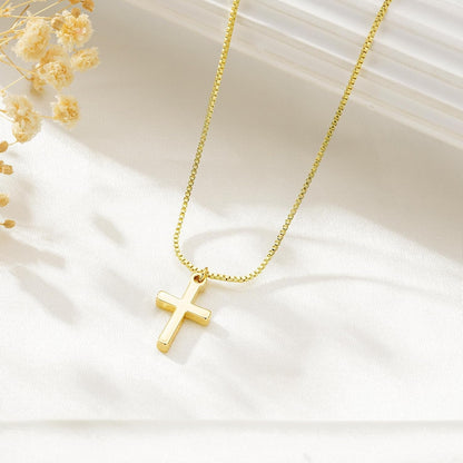 Valentines Gifts for Her Teen Girls Kids - Valentines Day Cross Necklace Dainty 14K-Gold-Plated Cross Pendant Necklaces Simple Tiny Necklace Christian Religious Easter Jewelry Gift for Teenage Girl Women