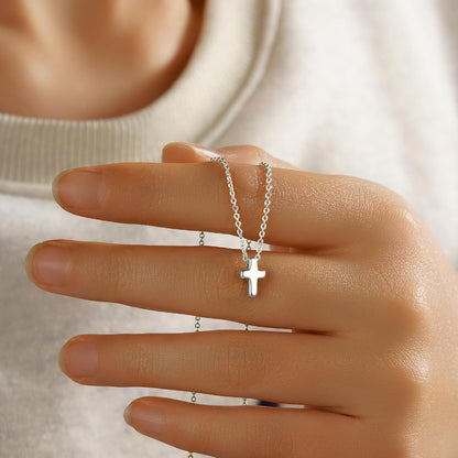 Valentines Gifts for Kids Girls -Cross Necklace for Women Teen Girls, Dainty 14K Real Gold Plated Cross Pendant Necklace Sideways Cross Choker Layered Necklace Gifts for Women Girl
