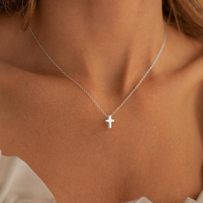 Valentines Gifts for Kids Girls -Cross Necklace for Women Teen Girls, Dainty 14K Real Gold Plated Cross Pendant Necklace Sideways Cross Choker Layered Necklace Gifts for Women Girl
