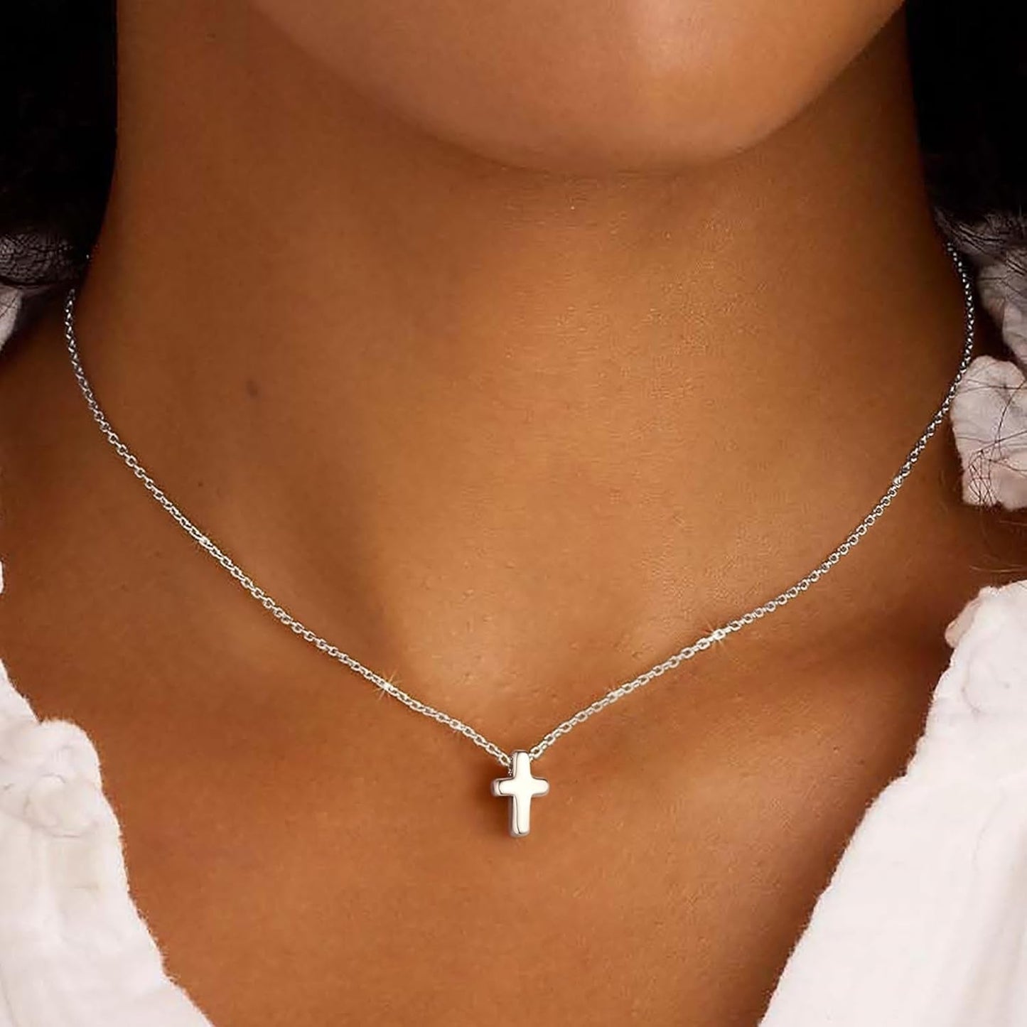 Valentines Gifts for Kids Girls - Cross Necklace for Women Teen Girls, Dainty 14K Real Gold Plated Cross Pendant Necklace Sideways Cross Choker Layered Necklace Gifts for Women Girl - WORLD TIME VISITS
