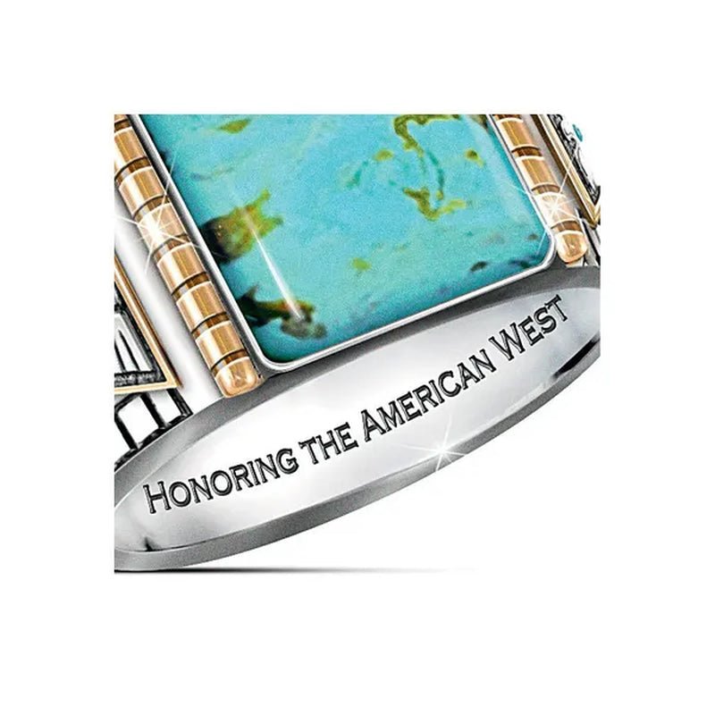 Vintage 925 Pure Sterling Silver Natural Gemstone Turquoise Diamond Ring Men Party Fine Jewelry