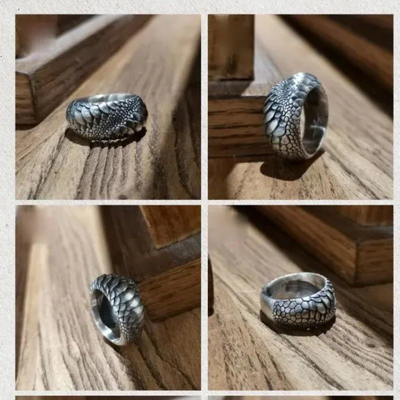 Vintage 925 Standard Silver Infinity Snake Scales Open Ring for Men Women Cocktail Party Sterling Silver Ring Wedding Ring Engagement Jewelry Motorcycle Party Punk Cool Dragon Ring Fashion Jewelry Gifts