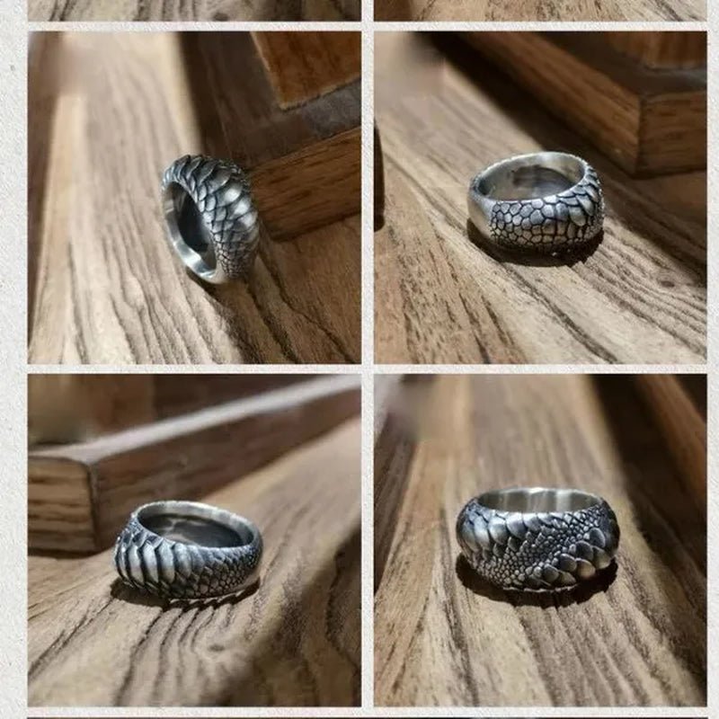 Vintage 925 Standard Silver Infinity Snake Scales Open Ring for Men Women Cocktail Party Sterling Silver Ring Wedding Ring Engagement Jewelry Motorcycle Party Punk Cool Dragon Ring Fashion Jewelry Gifts