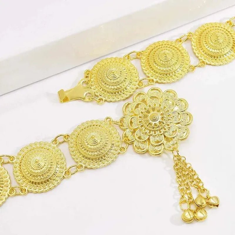 Vintage Silver Waist Chain Bells Metal Tassel Belly Chain Charm Belt Chains Body Jewelry