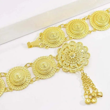 Vintage Silver Waist Chain Bells Metal Tassel Belly Chain Charm Belt Chains Body Jewelry